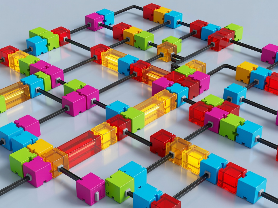 Modular colorful blocks representing automation platforms